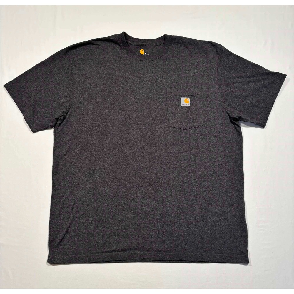 Carhartt K87 Mens XL Short Sleeve Pocket T-Shirt Charcoal Heather Gray Workwear